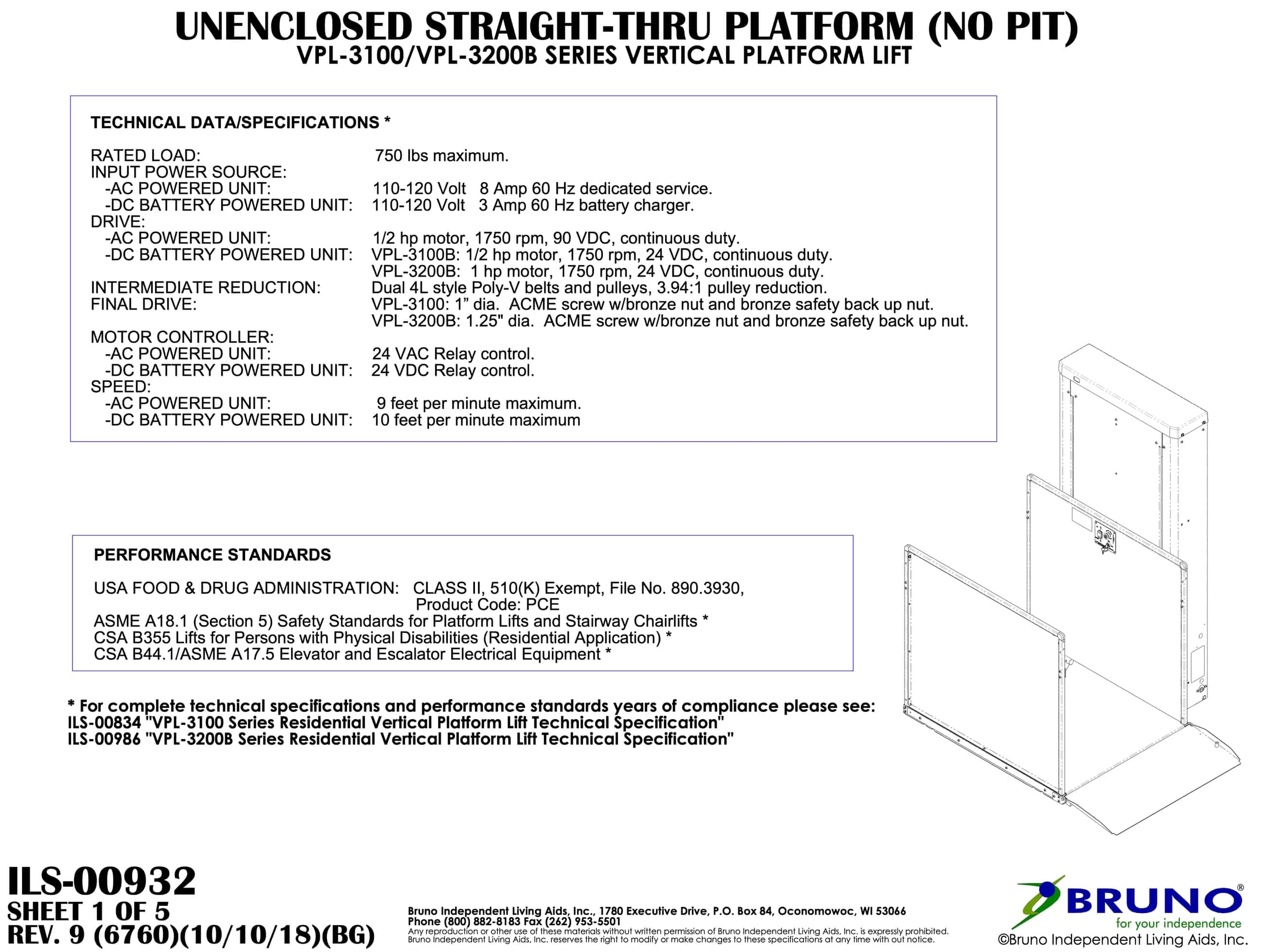 Bruno VPL-3100/VPL-3000B | Access Solutions Inc.